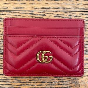 Red Gucci card holder